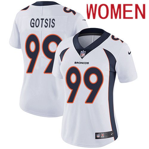 Women Denver Broncos 99 Adam Gotsis White Nike Vapor Limited NFL Jersey
